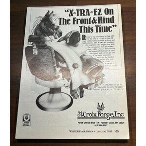 St Croix Forge Farrier Vintage Print Ad 1990s Horse Care Forest Lake MN